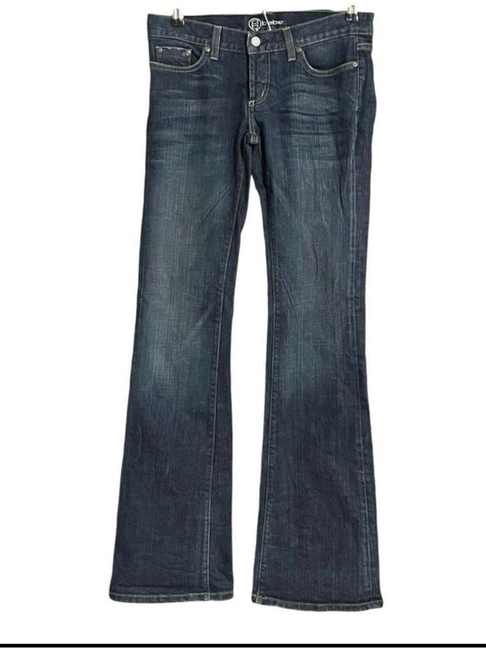 bebe Dark Blue Wide Leg Flare Jeans